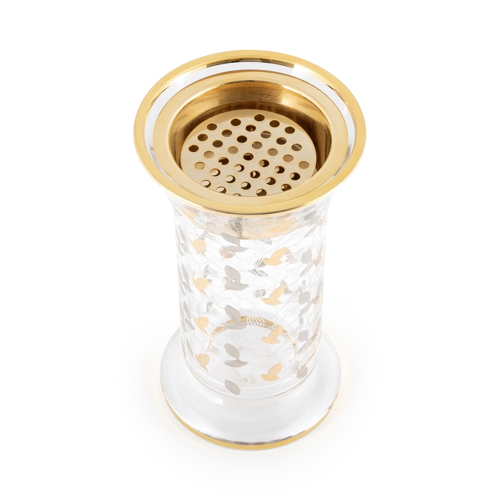 Glass Base Decorative Incense Burner - Gold/Silver