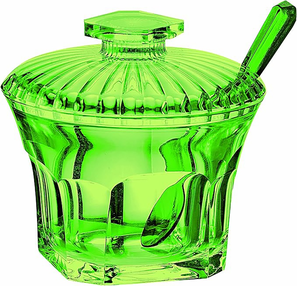 Belle Epoque Sugar Bowl With Teaspoon - Green