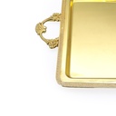 Gold Plated Metal Rectangle Tray with Handles