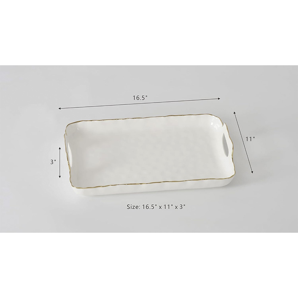 Rectangular Tray with Handles 16.5" x 11" x 3"
