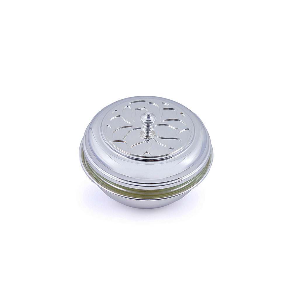 Silver Plated Date Bowl with a Lid - 14cm