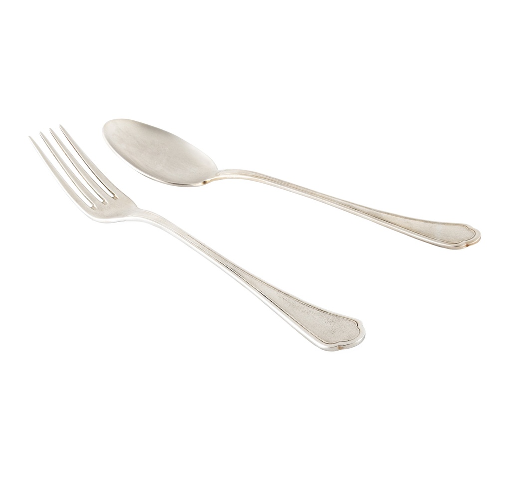 2 PCS SERVING SET WINDOW BOX DOMUS SANDBLASTED SILVERED