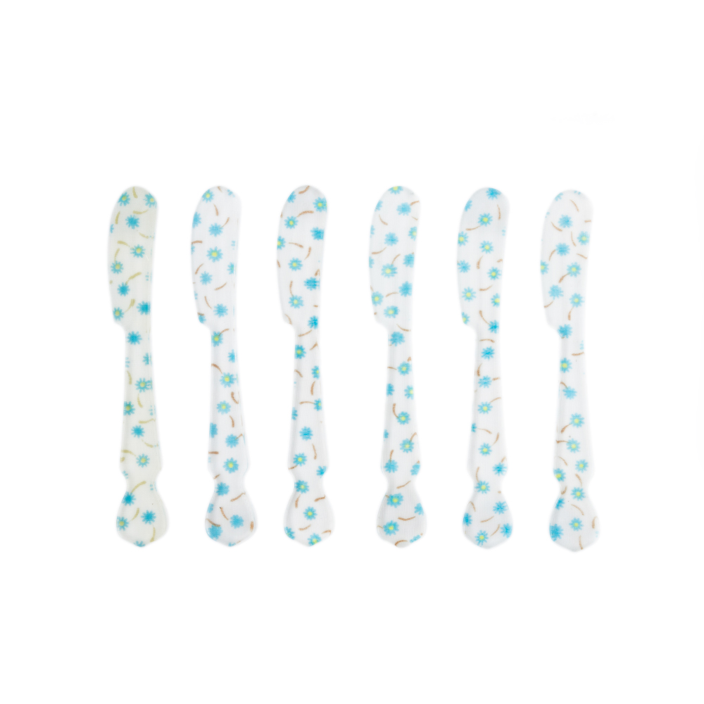 Flower Blue Butter Knife Set - 6pcs