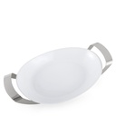 Oval Porcelain White Dish With Holder