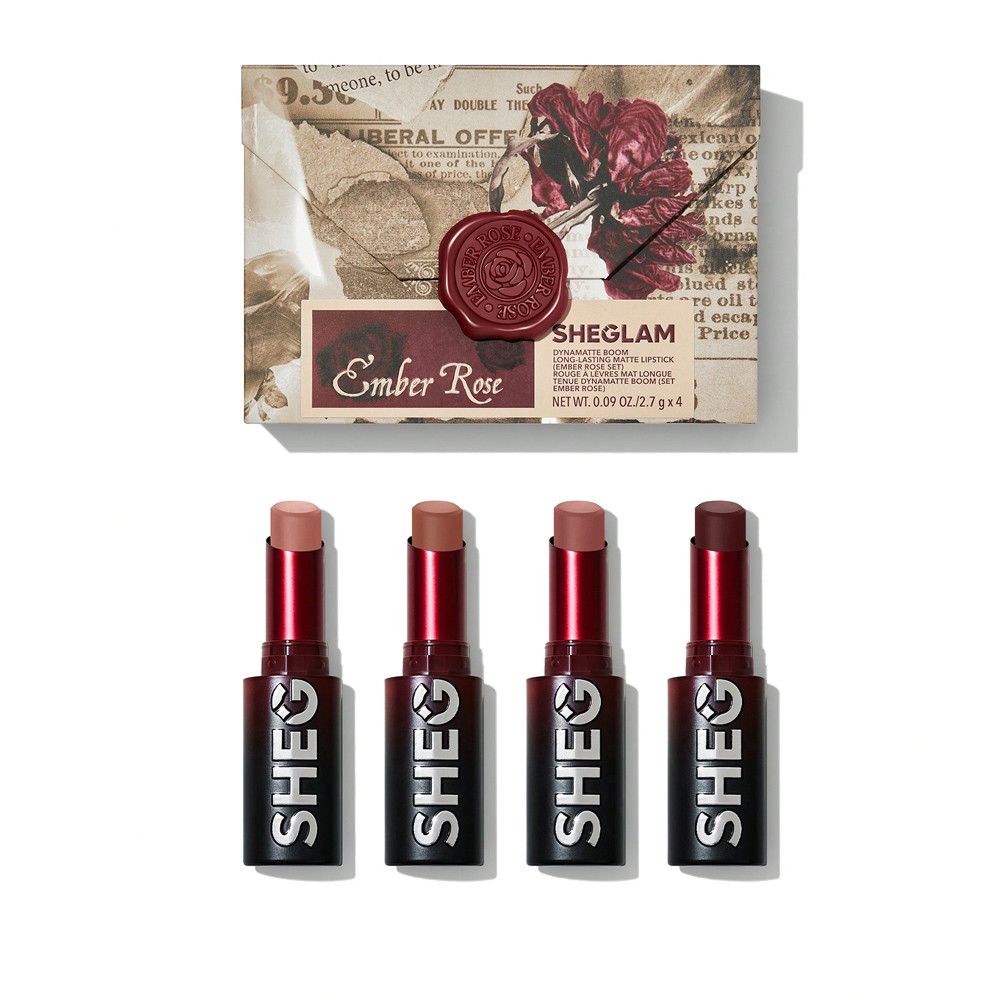 Sheglam Ember Rose Boom Matte Lipstick Set 4pcs 