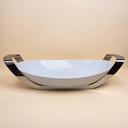 Oval Porcelain White Dish With Holder