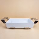 Rectangular dish cm 36x24,5 h6 with stainless steel holder