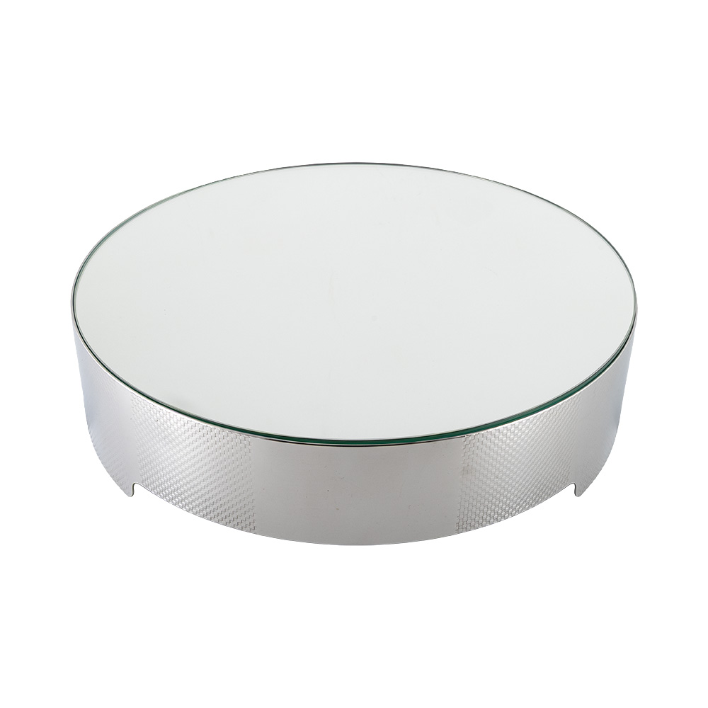 Sarezzo Stainless Steel Cake Plate w/ Mirrored Glass 45cm