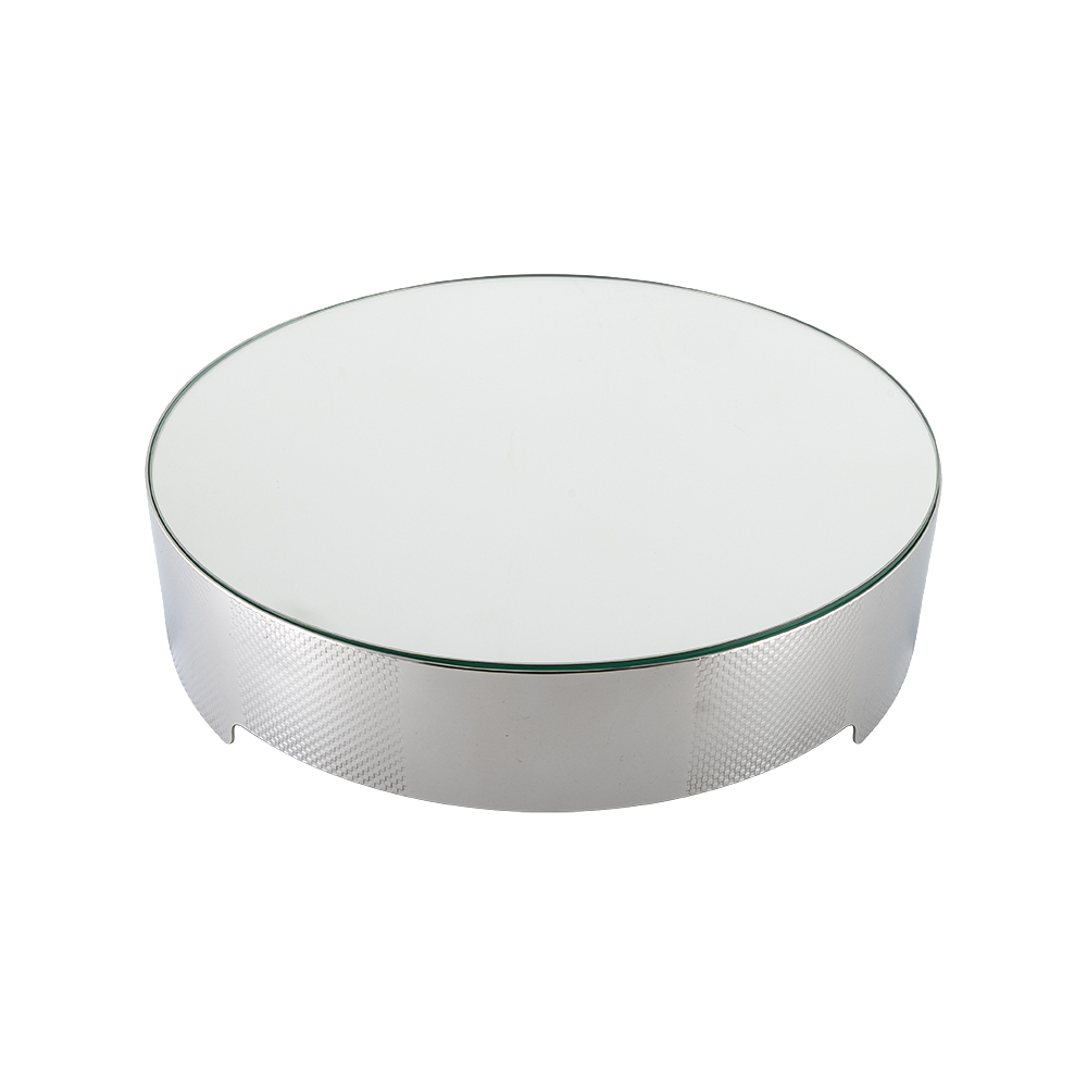 Sarezzo Stainless Steel Cake Plate w/ Mirrored Glass 37cm
