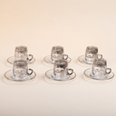 6 pcs.tea cup set 12 263 (glass handle)