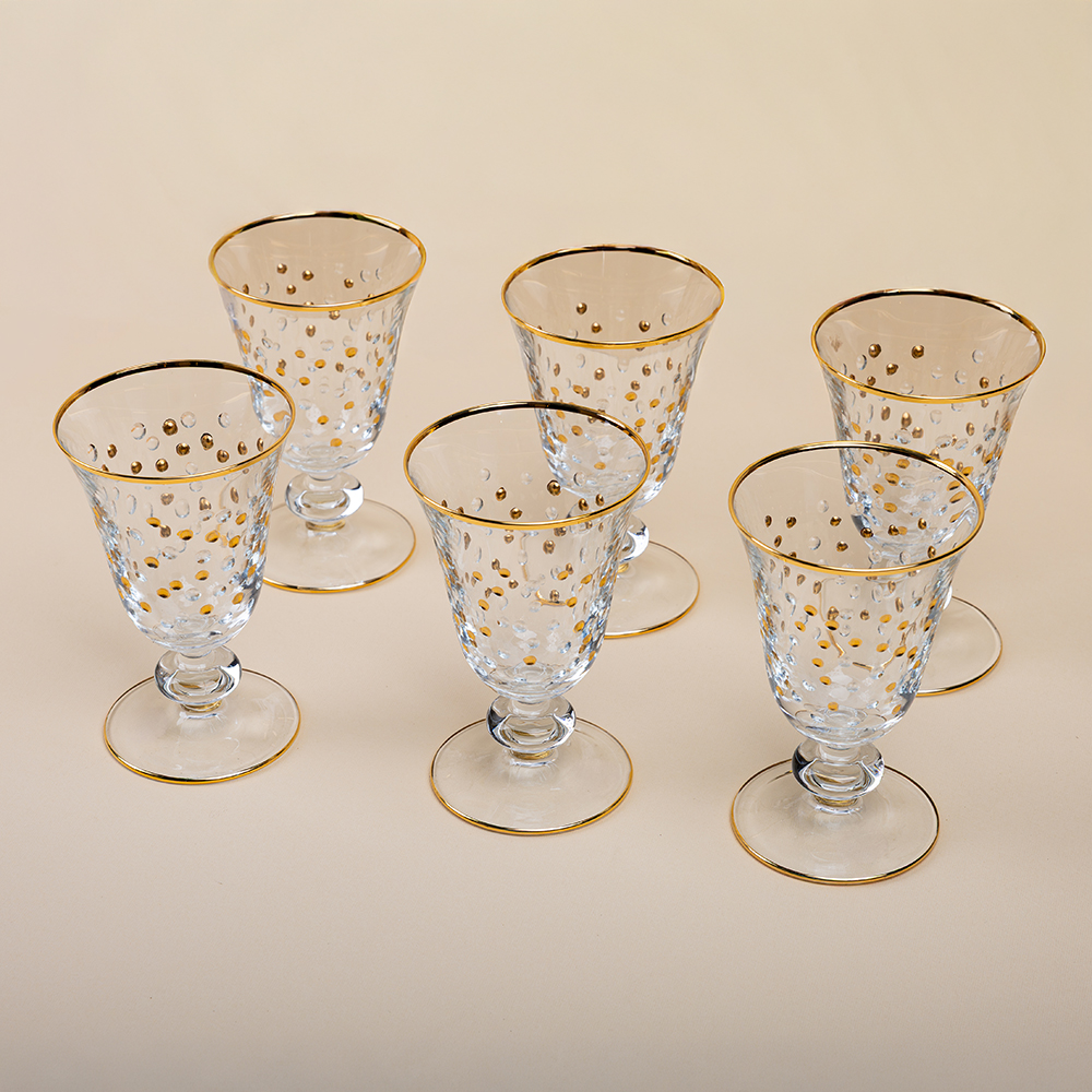 Royal Gold Stemware Glass Set - 6pcs