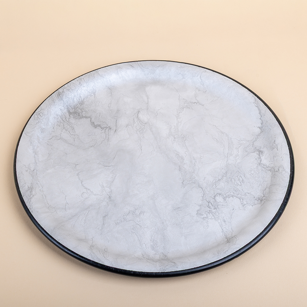 Limo Silver Marble Tray - 36cm