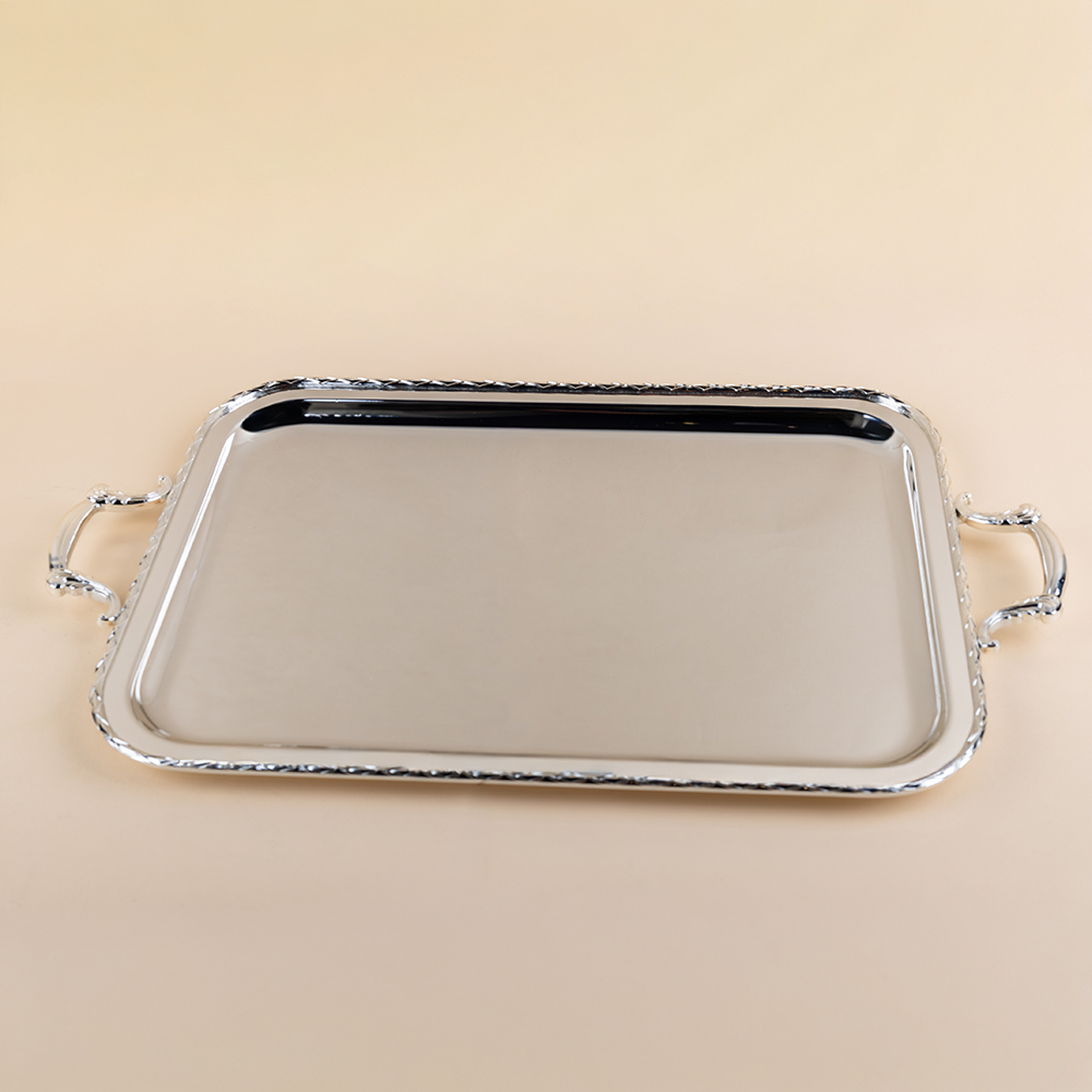 Large Silver Rectangular Tray - 630*360mm
