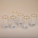 Cut Milano Gold Tumbler Glass Set - 6pcs