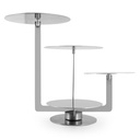 Rotating Dessert Stand with 4 Plates - Silver