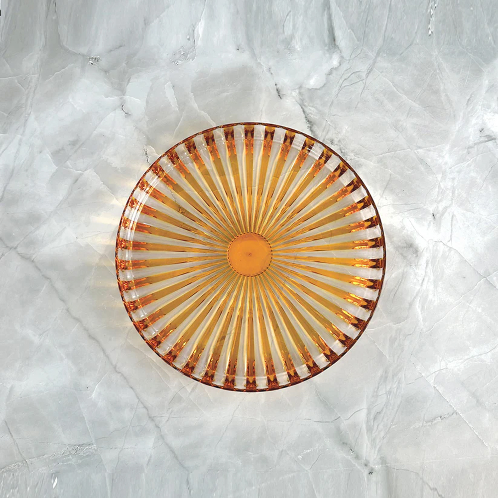 Dolcevita 31cm Round Serving Tray - Amber