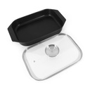 Rectangular Shallow Roasting Dish With Glass Lid