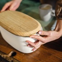 Earth Tierra Bread Container - White