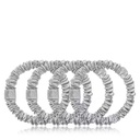 SLP-SKINNY SCRUNCHIE SET OF 4 SILVER