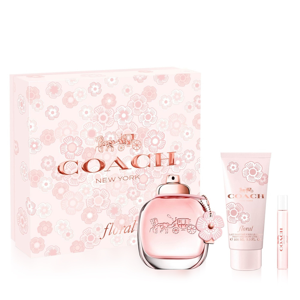 Coach Floral Travel Set for Women - 3 Pcs