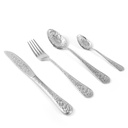 Silver PVC Cutlery Set with Stand - 30pcs
