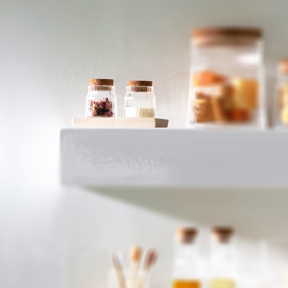 Gio Line Container Set & Cork Stoppers & Beech Base