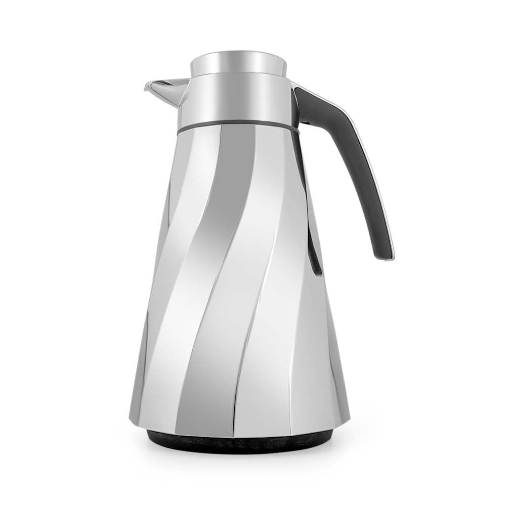 Cone Swirl Chrome Vacuum Flask - 1.5 Litre