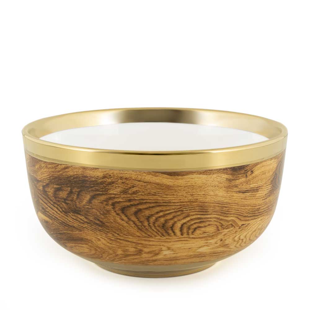 Madera Small Bowl Wood With Gold Edge