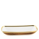 Naya Rustic Wood Tray with Gold Details