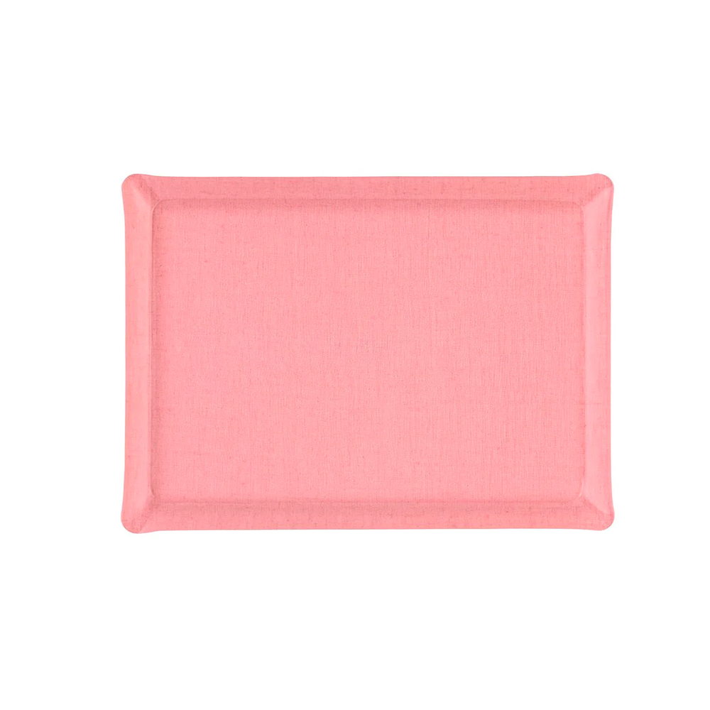 Linen Acrylic Tray 37x28cm - Pink