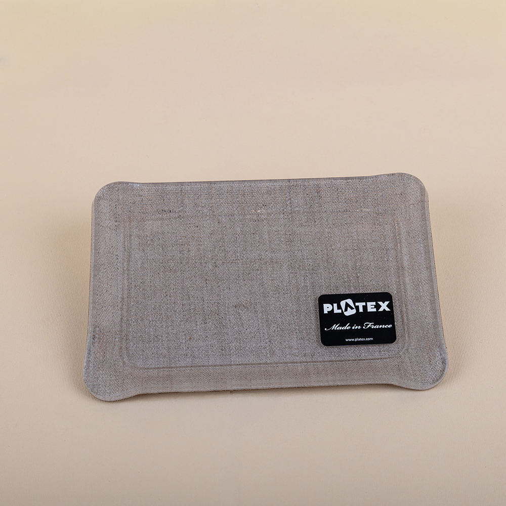  Natural Linen Acrylic Serving Tray - 19x13cm