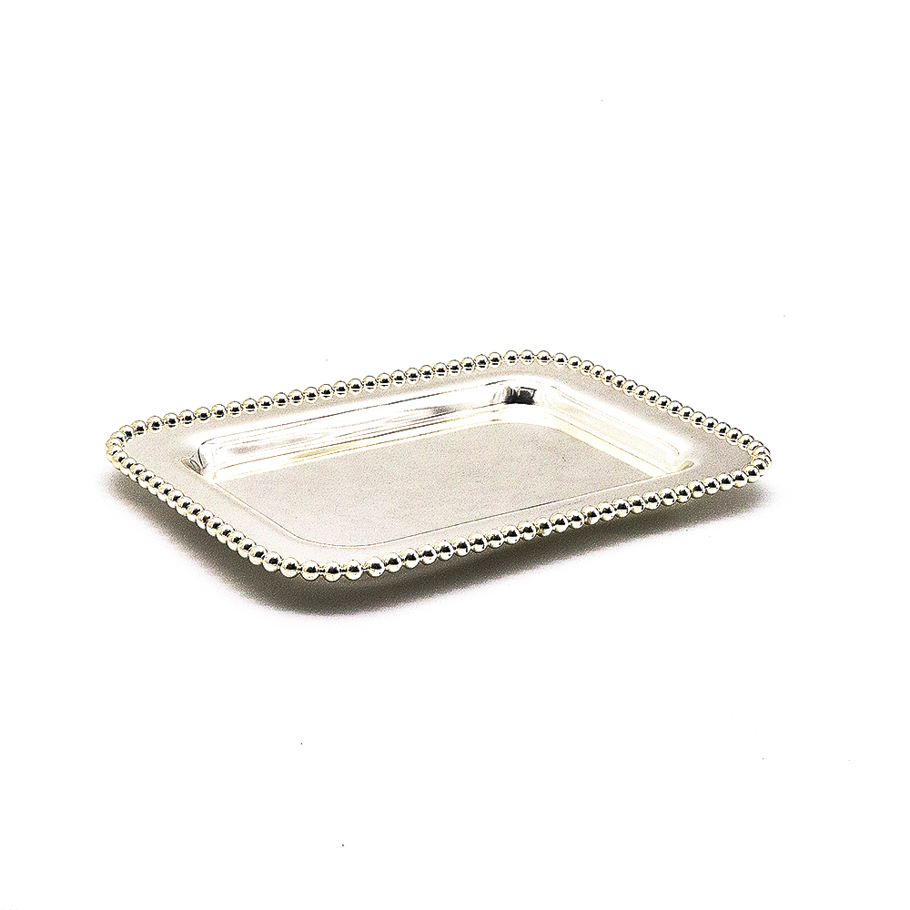 Sphere Design Rectangular Tray - Silver