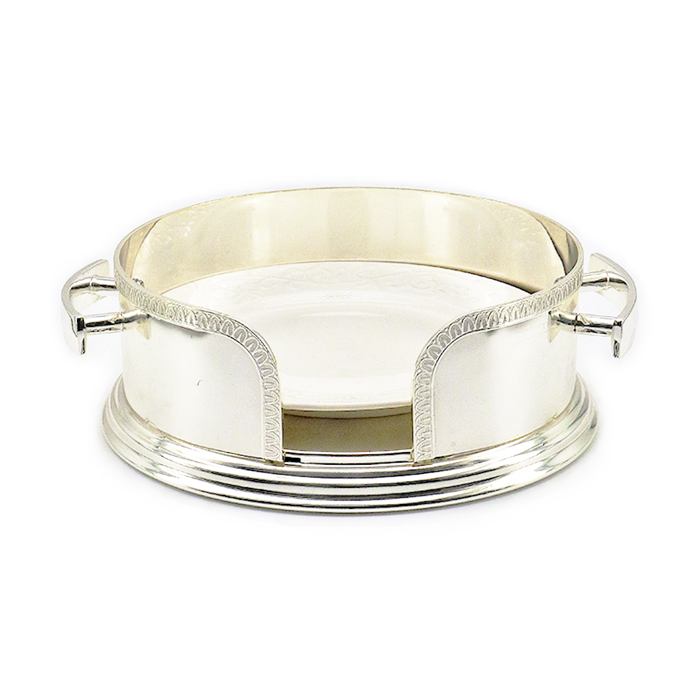 Silver Plate Holder Rack with Rim
