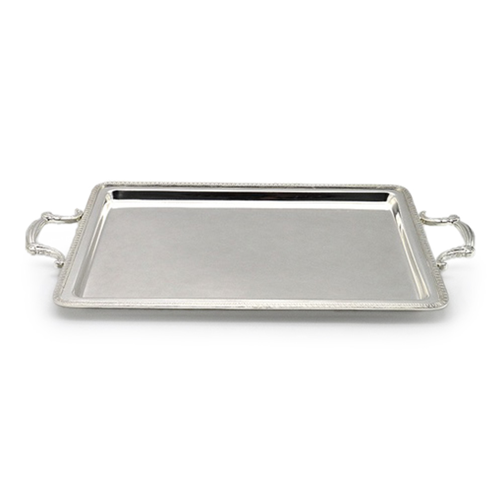 Large Rectangular Serving Tray - Silver