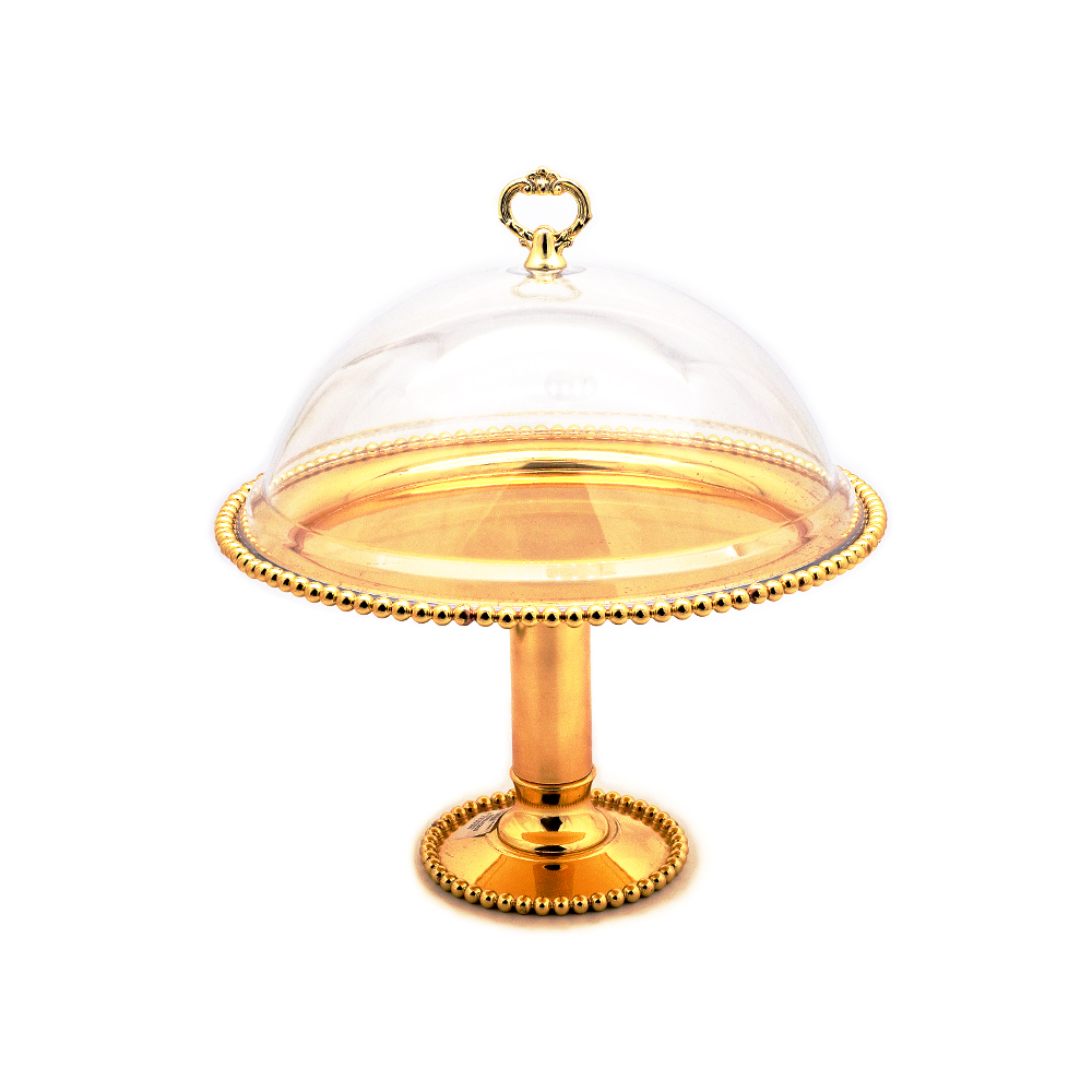Gold Sphere Design Cake Stand with Cover