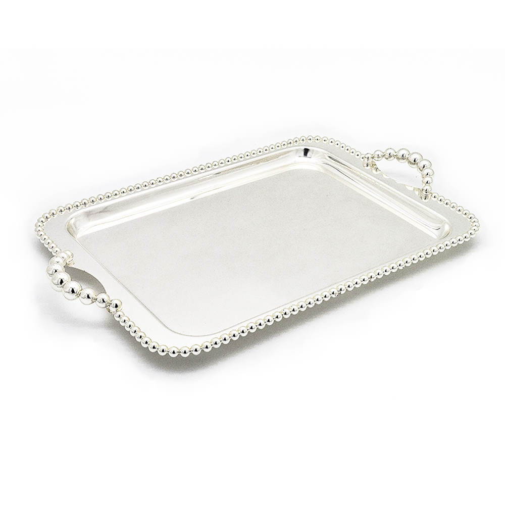 Iron Silver Plated Serving Tray