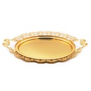 Gold Plated Oval Tray with Handle - L