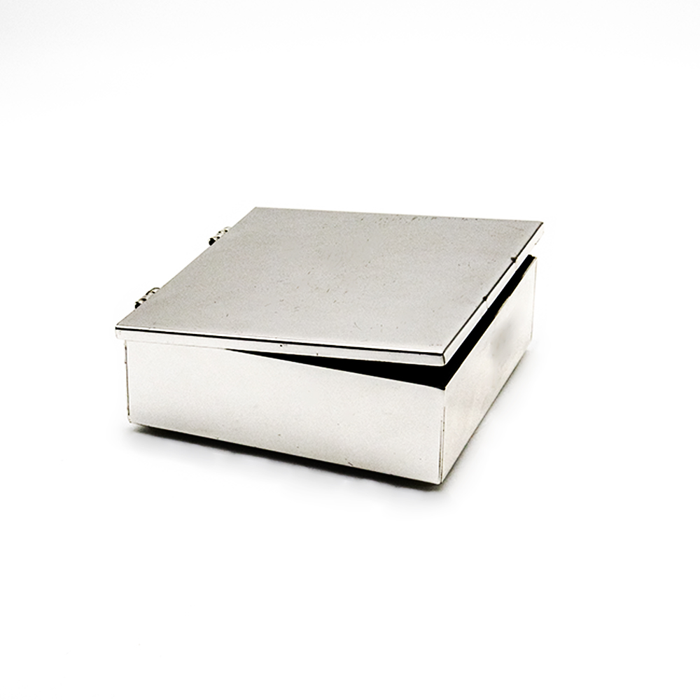 Iron Silver Plated Square Storage Box