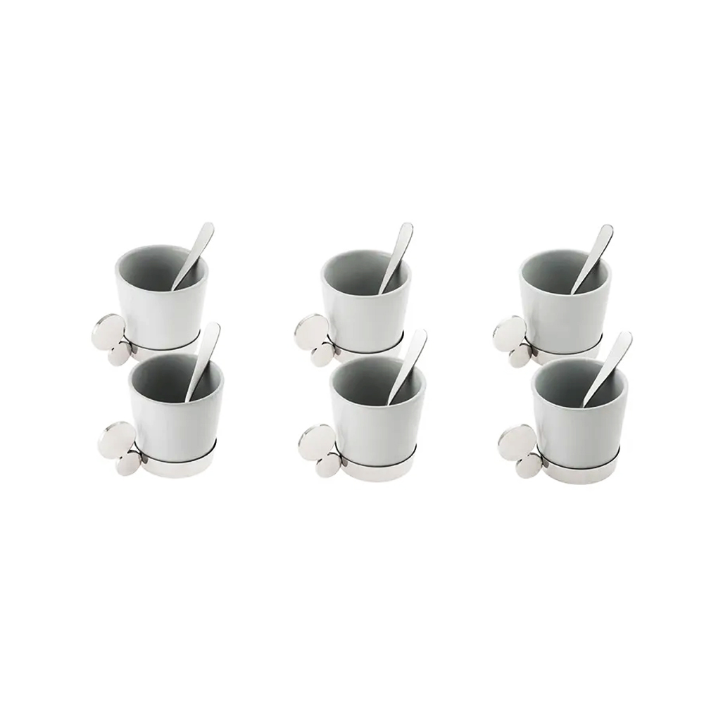 Riviera Coffee Cups Set & Stainless Steel Spoons - 12pcs