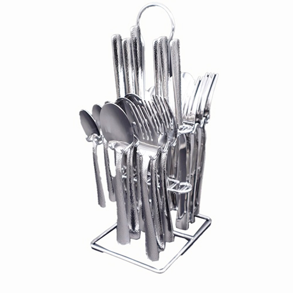 Mirror Finish with Dotted Handle Cutlery Set - 24pcs