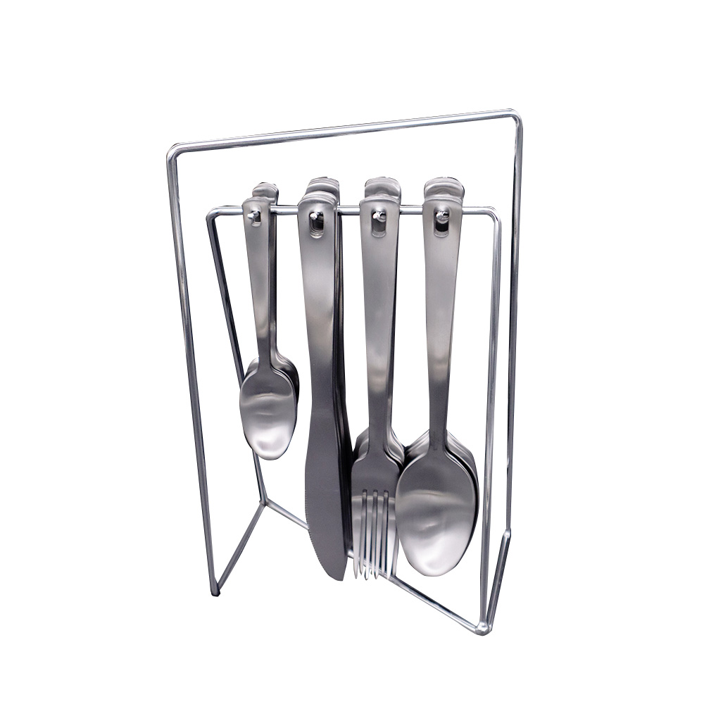 Rack Hanging All Matte Finish Cutlery Set - 24pcs