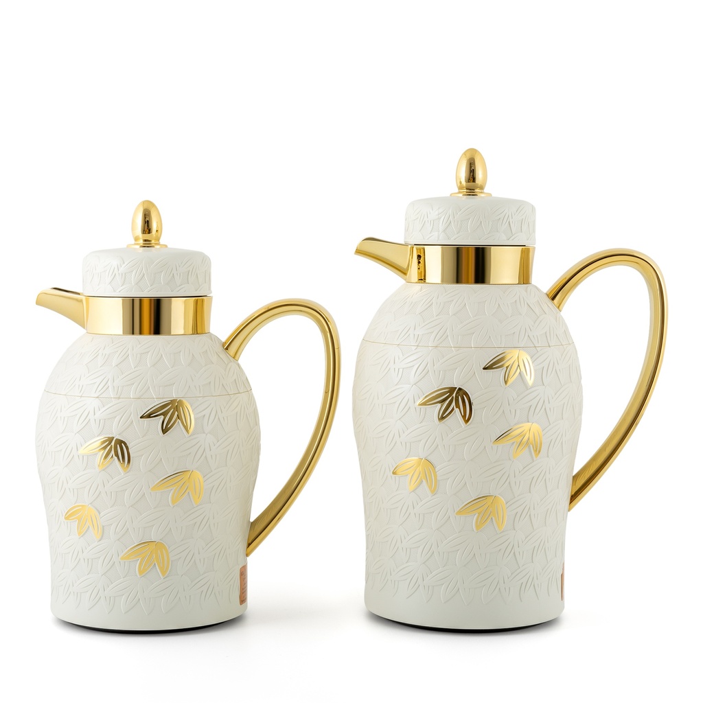 Mayflower Vaccum Flask Set - Ivory/Gold