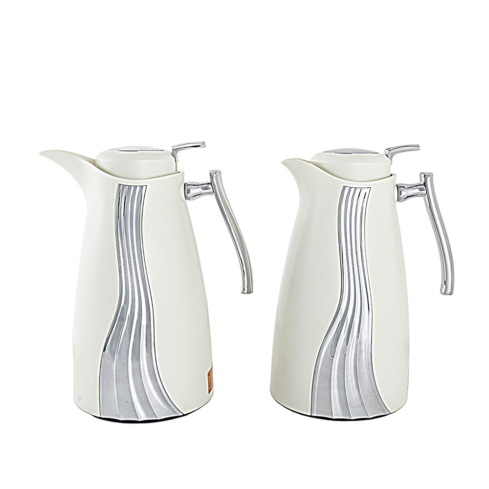 Karma Tea and Coffee Set - 2x1liter - White & Silver 