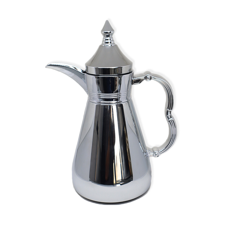 Arabic Coffee Dallah 0.7L - Full Silver 