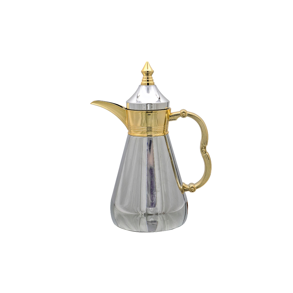 Arabic Coffee Dallah 0.7L - Chrome/Gold