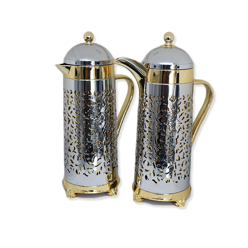 Mayflower Vacuum Flask Set - Chrome/Gold