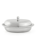 Steel Oval Serving Dish with Lid - Small