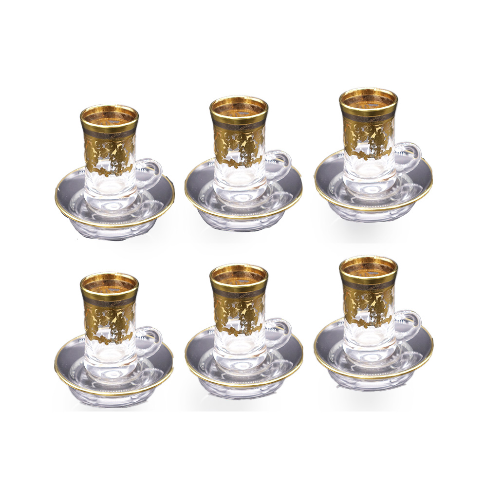 Donizetti Platinum/Gold Tea Cup Set - 12pcs