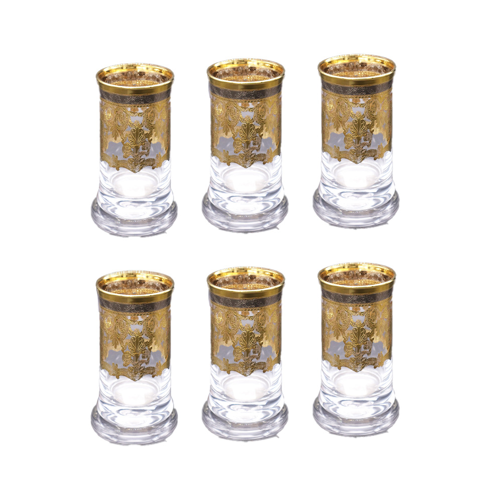 Doninzetti Long Platinum Gold Glass Set - 6pcs<br>