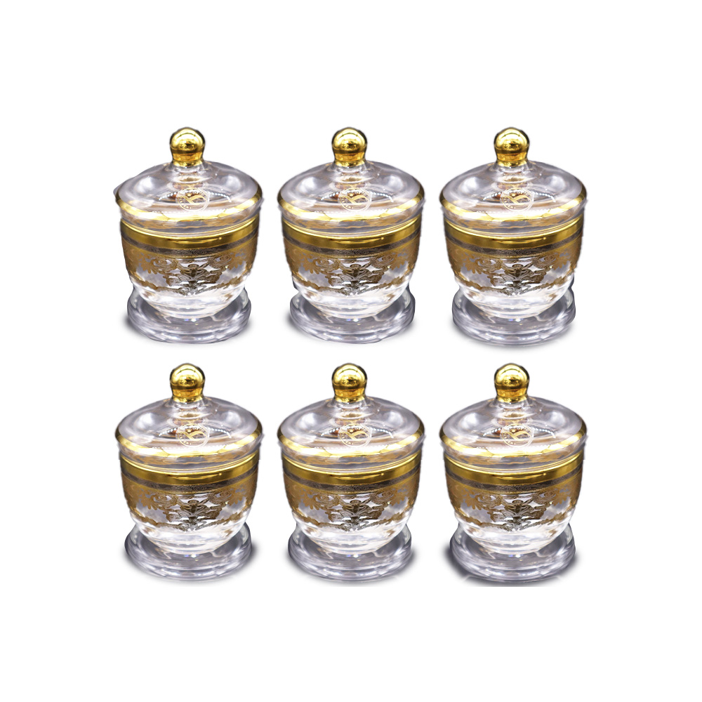 وعاء سكر بنقشة فضي وذهبي